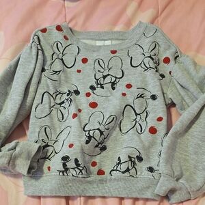 Gray Sweatshirt with Cartoon Print